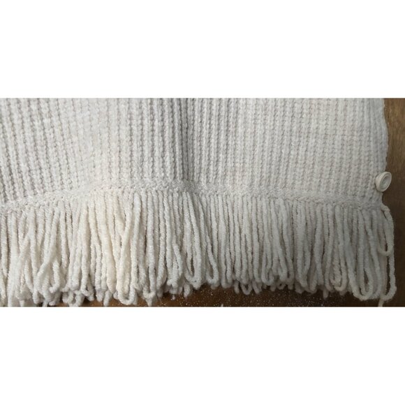 Anthropologie Oversized Sweater Vest Fringed Mock Neck Cape Size Small - Picture 5 of 8